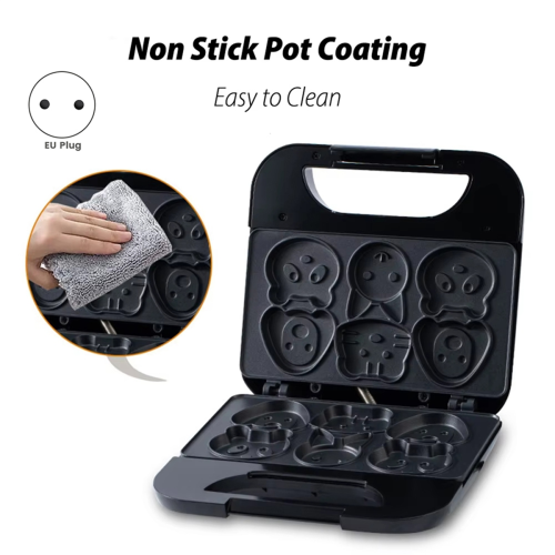 Animal Mini WaffleMaker 6 Shaped Pancakes Breakfas 2