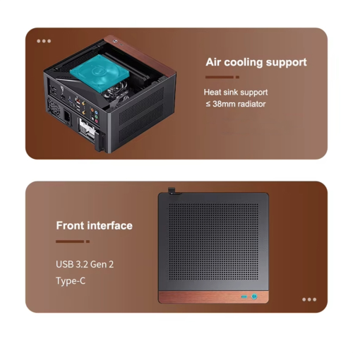 Θήκη υπολογιστή NV10 Mini ITX, υποστήριξη τροφοδοσίας 1U, 4,5L Ca 2