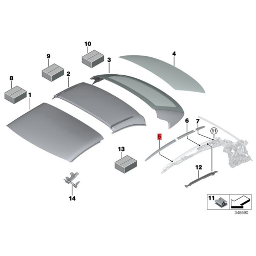Autodak Cabriolet Trim Strip Scharnier Covers Moldi 2