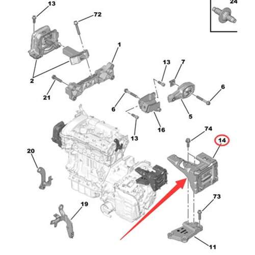 Supporto automobilistico per 207/208/301/2008 C3 C-ELYSE 2