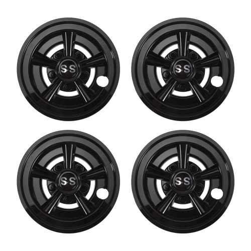 Capa de roda de carrinho de golfe de 8 polegadas com 4 peças e design de 5 raios