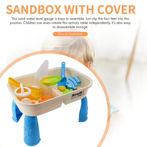 Sand- und Wassertisch-Set mit Deckel, Strandspielzeug 2