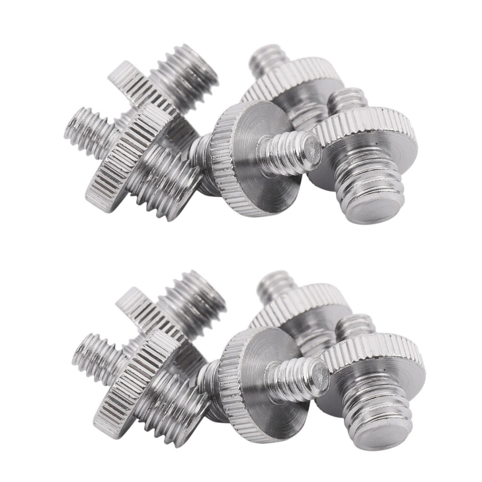 5 Pieces 1/4 Inch Male To 1/4 Inch Male Metal Threaded Screw Adapter 4712844957933