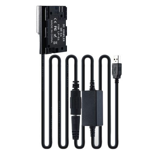 2X DC Coupler,LP-E6 Dummy Battery Set for 5D2 5D3 Power Adapter 2