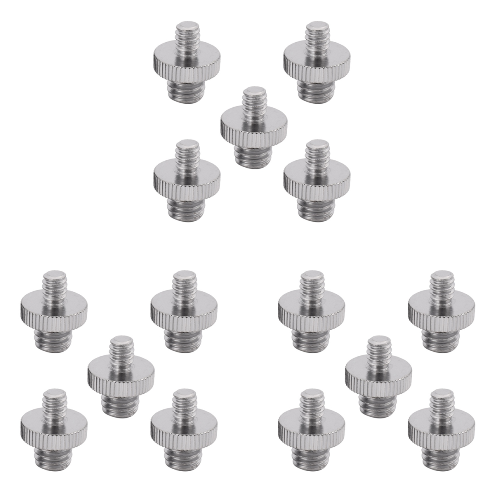 15 Pieces 1/4 Inch Male To 1/4 Inch Male Metal Threaded Screw Adapter 4712844957711
