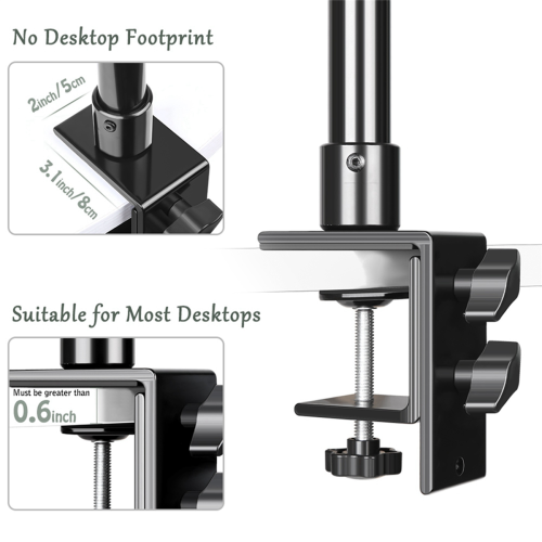 C Tripod Clamp Desk Mount Light Stand with Ball Head Table Fixture 2