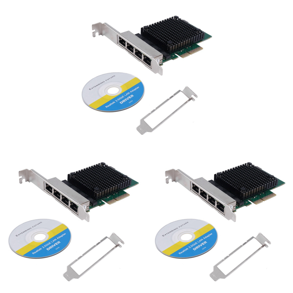 Pcie X4 2.5G Network Card Rtl8125b 4 Port Ethernet Network Card 4713569805486