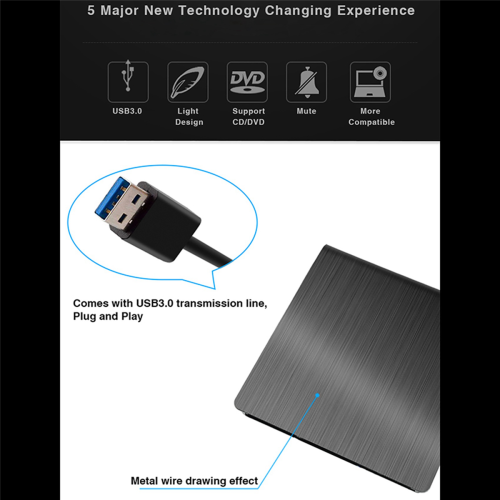 USB3.0 SATA externt DVD-hölje hårt plasthölje 2