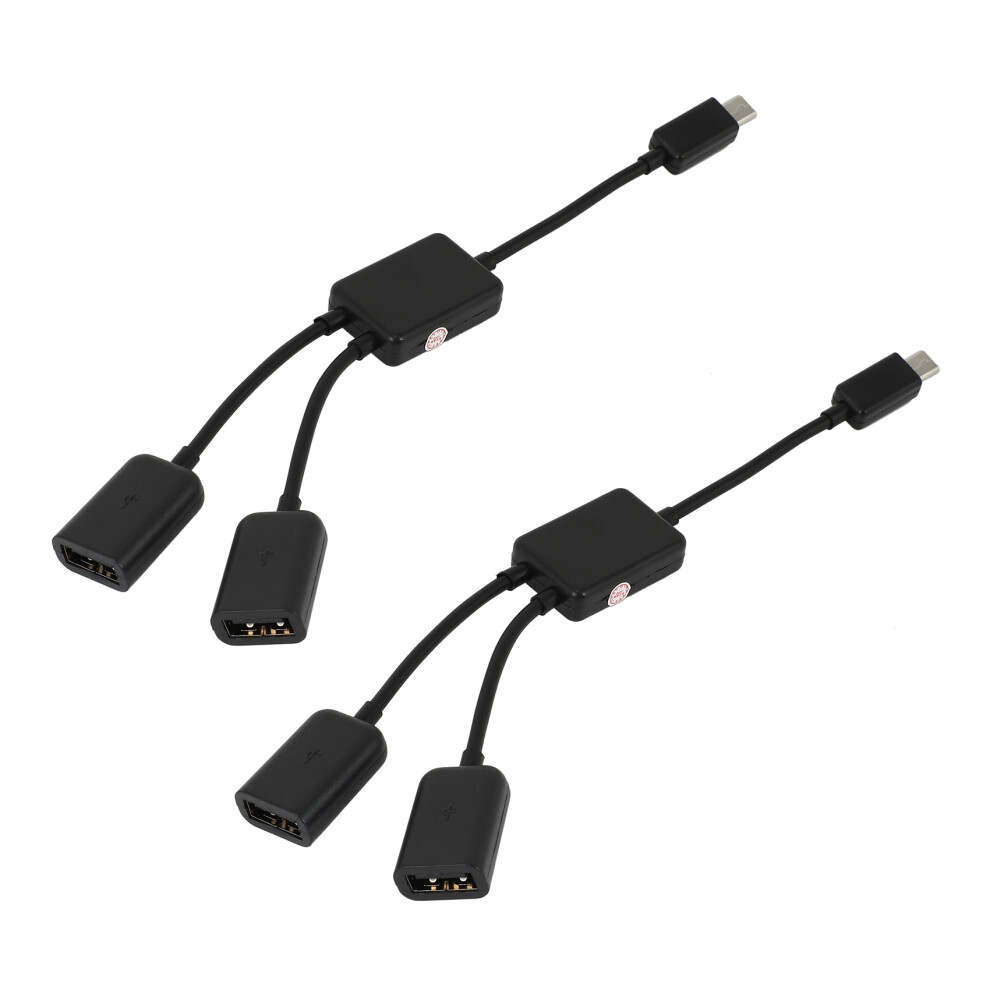 2X Micro-Usb Host Cable,Male To 2X Type A Dual Usb Female Otg Adapter 4713569809057