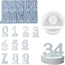 Silicone Moulds Casting Moulds, Numbers 0-9 Silicone Mould Candle Holder, Plaster Moulds for Casting