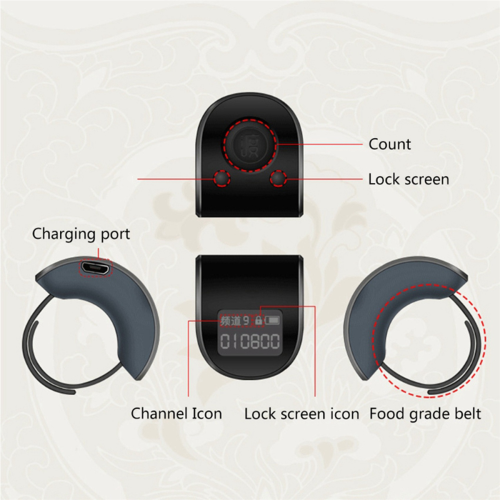 Mini digital LCD elektronisk fingerringräknare - svart 1