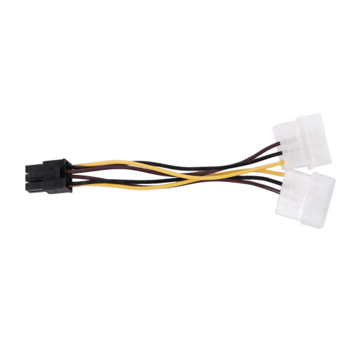En dubbel 4-pin Molex IDE till 6-pin PCI-E grafikkortsströmkabel 1