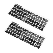 White Letters Arabic English Keyboard Sticker Decal Black