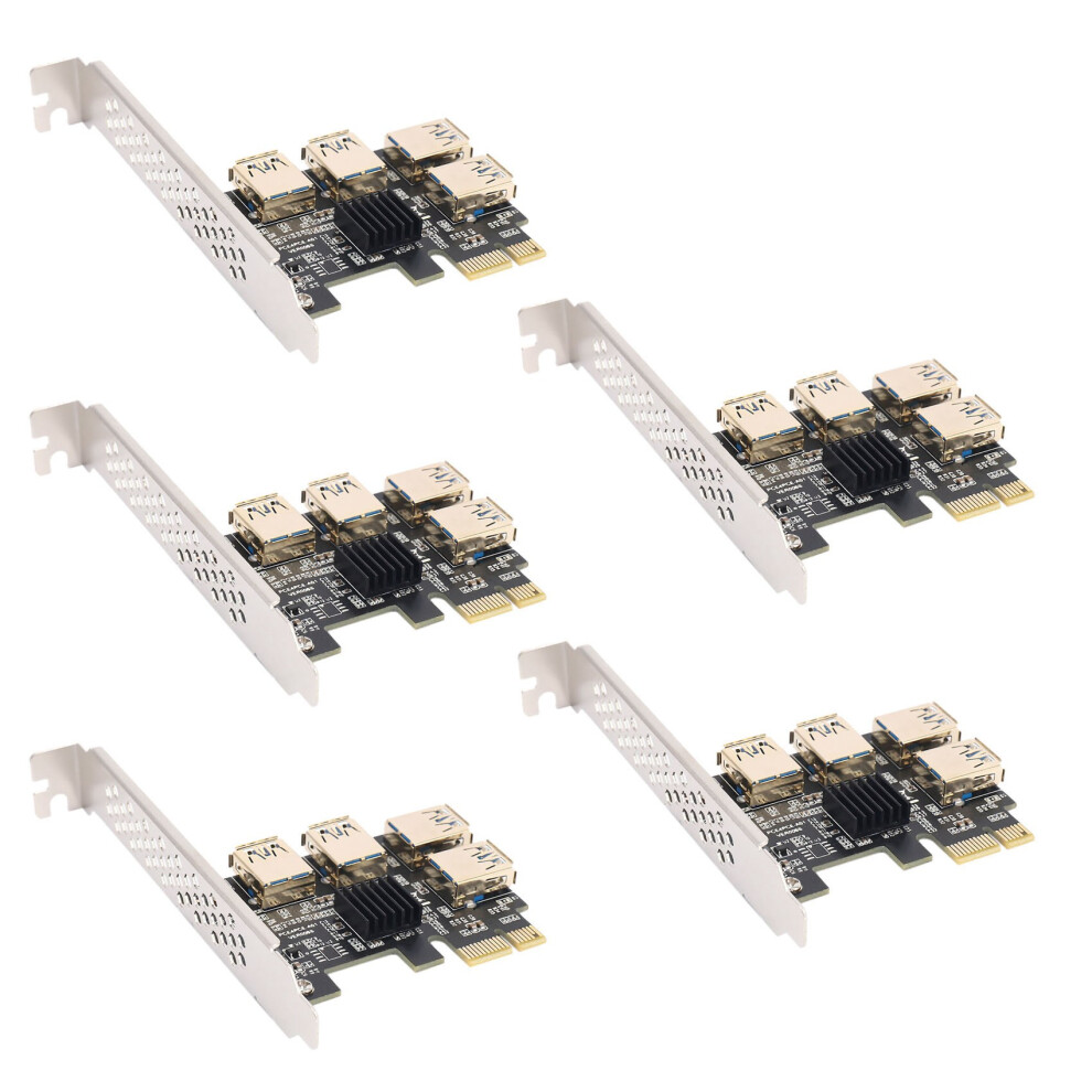 4 Ports Adapter Board Pci-E 1X To 4 Usb 3.0 Rabbet Gpu Riser Extender 4711624765058