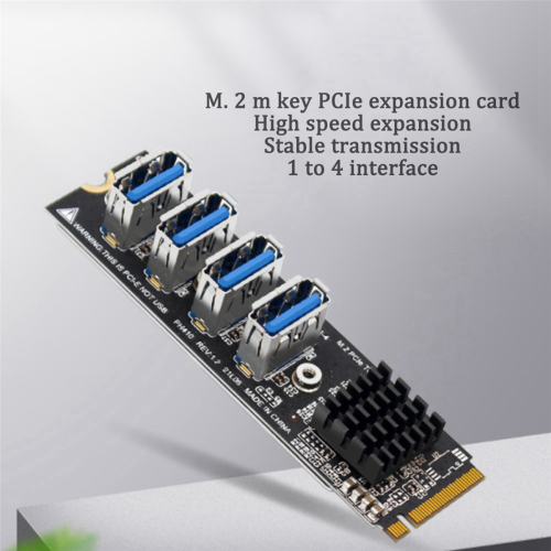 M.2 till PCI-E X1 4-portars USB 3.0 grafikkort ASM1184E M.2-adapter 1