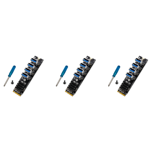 M.2 till PCI-E X1 4-portars USB 3.0 grafikkort ASM1184E M.2-adapter