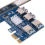 PCI-E Express Riser-kort 1 till 4 USB 3.0-kortplats Multiplier Hub Adapter 2