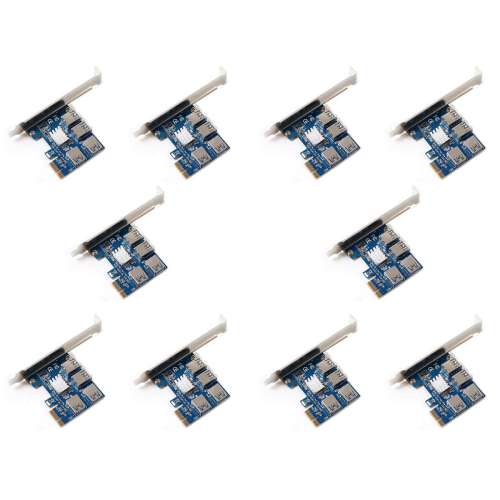 PCI-E Express Riser-kort 1 till 4 USB 3.0-kortplats Multiplier Hub Adapter