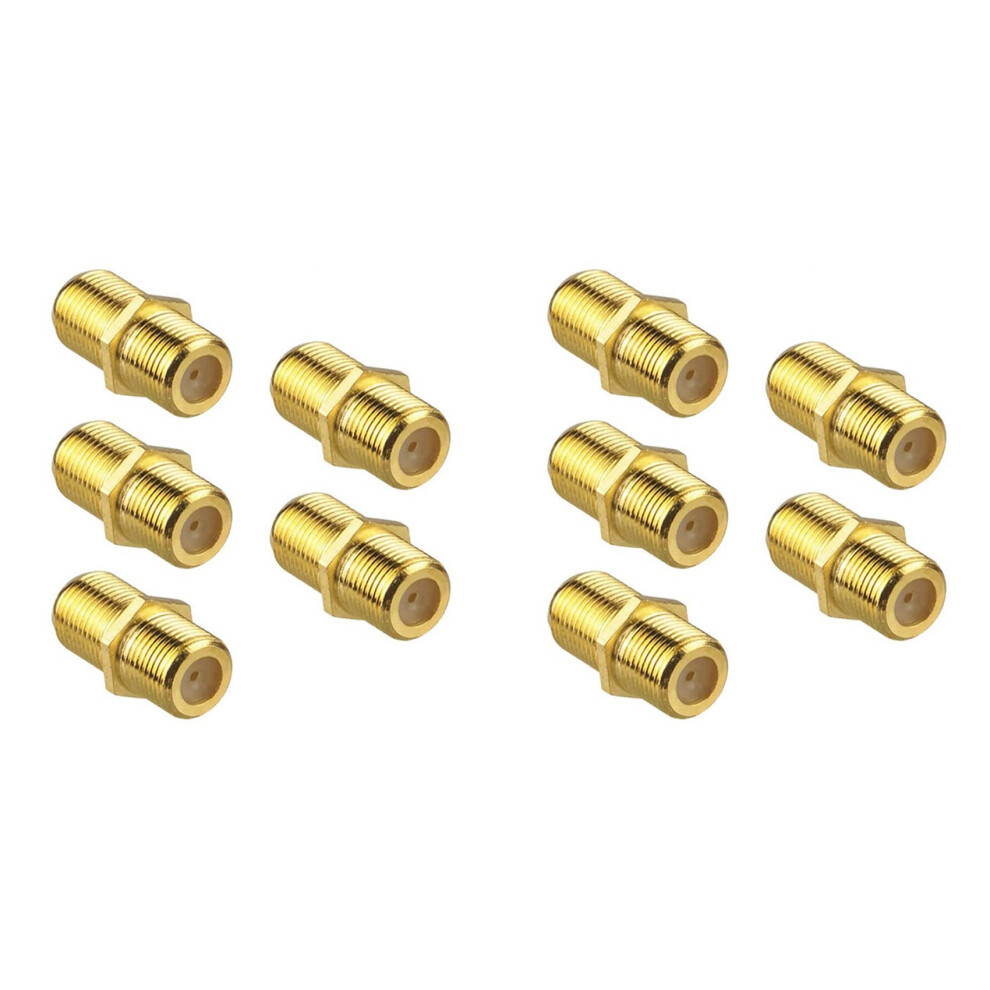 5Pcs Coaxial Cable Connector, Rg6 F-Type Plated Adapter Gold 4713569822179