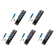 M.2 till PCI-E X1 4-portars USB 3.0 grafikkort ASM1184E M.2-adapter