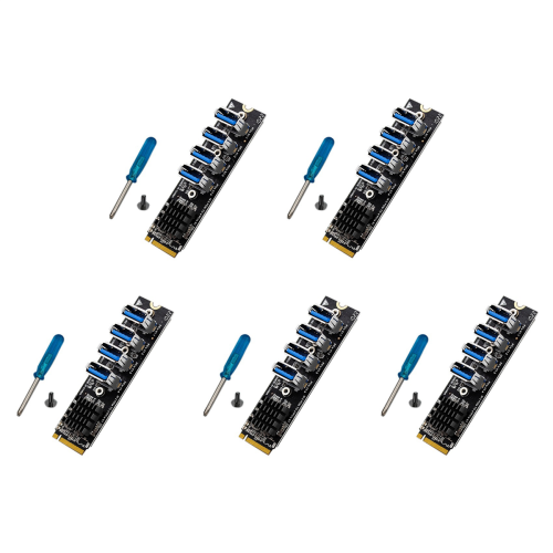 M.2 till PCI-E X1 4-portars USB 3.0 grafikkort ASM1184E M.2-adapter
