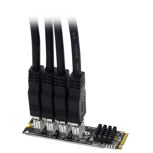 M.2 till PCI-E X1 4-portars USB 3.0 grafikkort ASM1184E M.2-adapter 1