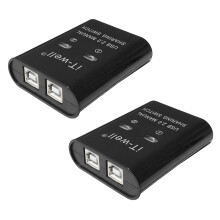 USB 2 in 1 Out Printer , 2-Port Manual Kvm Converter Black