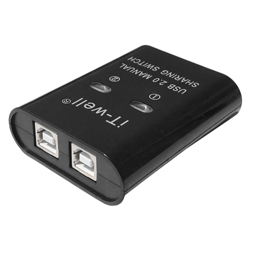 USB 2 in 1 Out Printer , 2-Port Manual Kvm Converter Black 1
