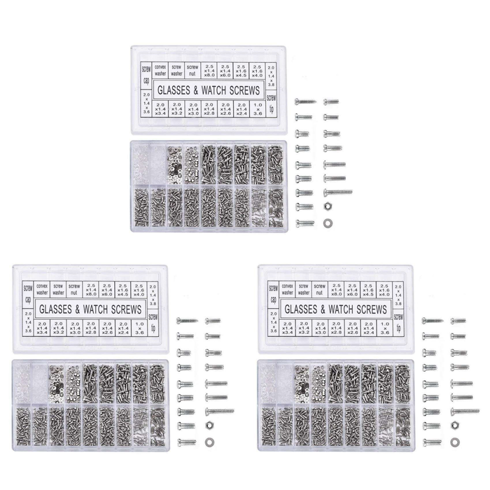 1000 Stã¼Ck Edelstahl Brillen Uhr Reparatur Schraube Kit Set 4711624774555