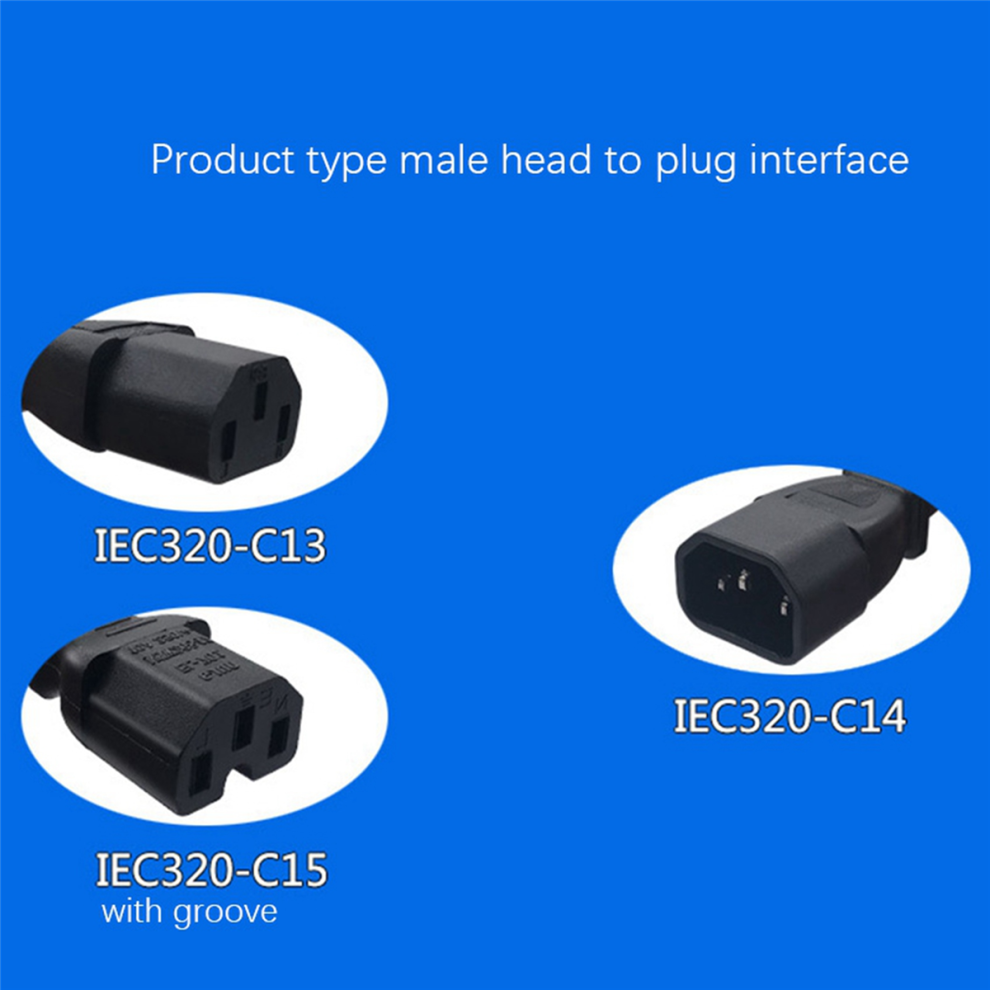 Men's Iec C14 Plug To Uk 3Pin Fe Socket Power Adapter Cable (0.)