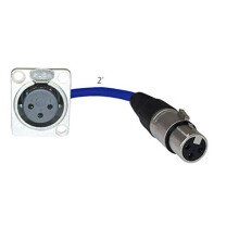 Panoul de etapa pentru panoul cutiei de montare Pigtail fara lipit (XLR Femeie> XLR feminin albastru)