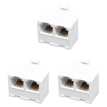 2-Way 6P4C RJ11 Modular Phone Wall Adapter and Splitter