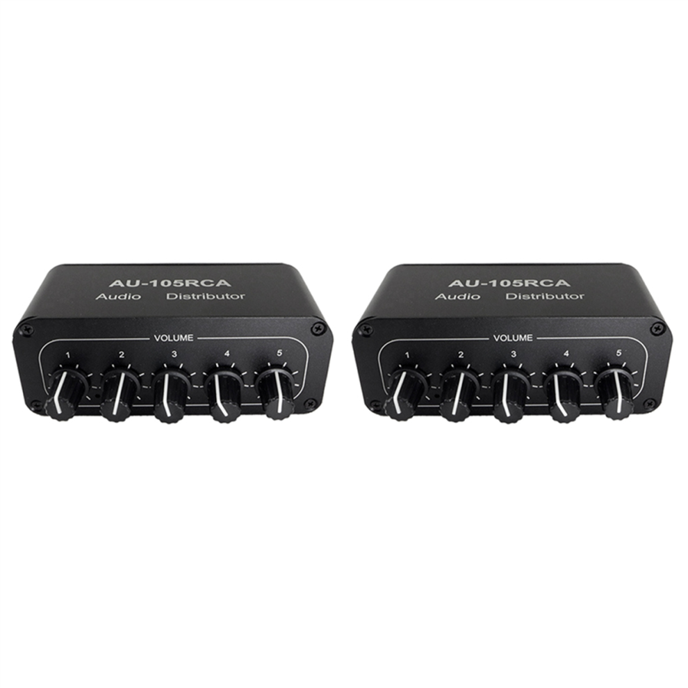 5Ch Audio Distributor Stereo Audio Mixer 1Input 5Output Splitter 4711624778355