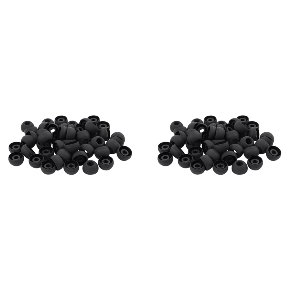 Black 50 Pcs Earbuds Earpiece In Ear Buds