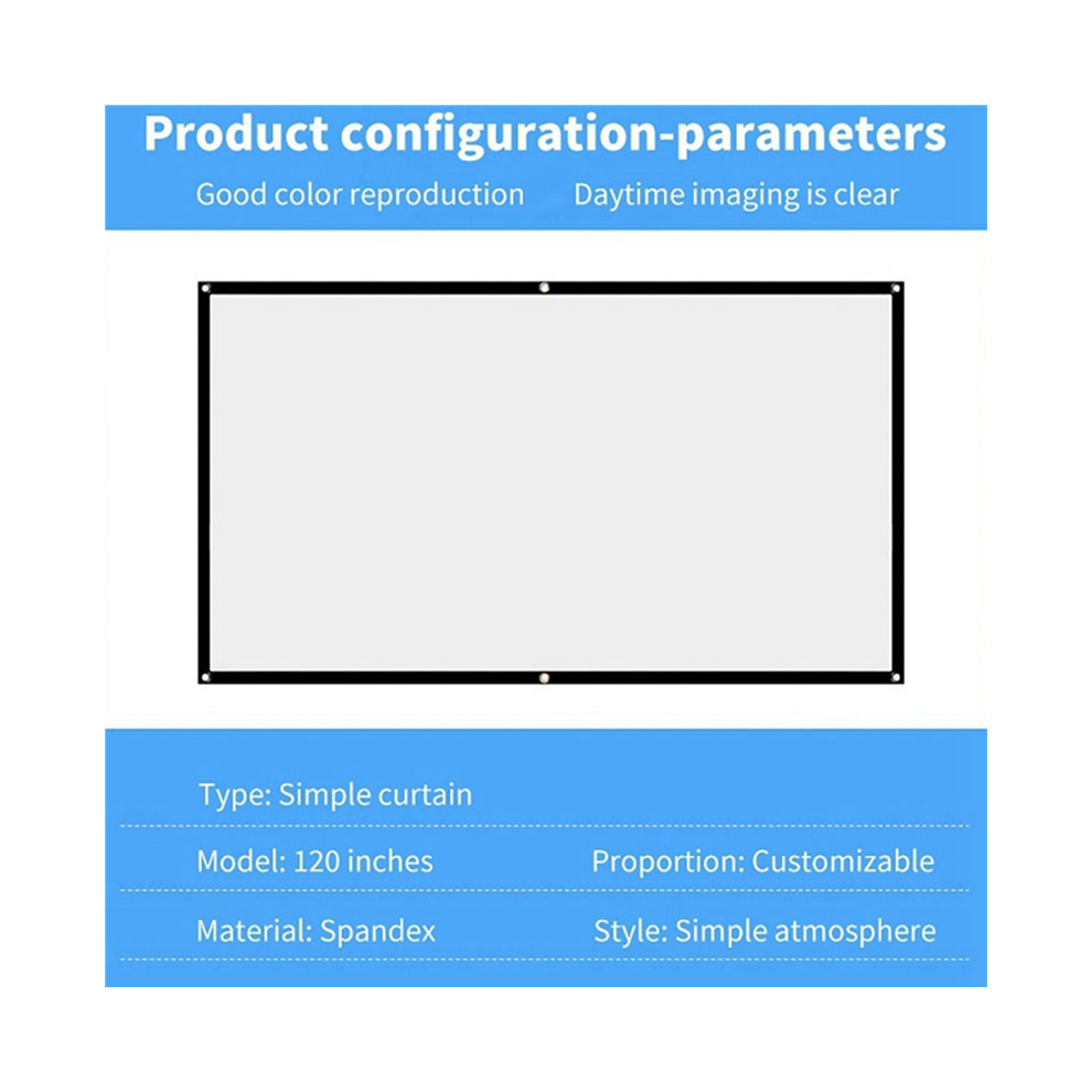 Projector Screen For Home Theater Foldable Anti-Crease (84Inch) White 4711624703265