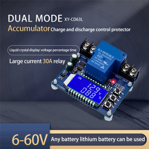 DC6-60V 30A Battery Charging Control Module LCD Display XY-CD63L 1