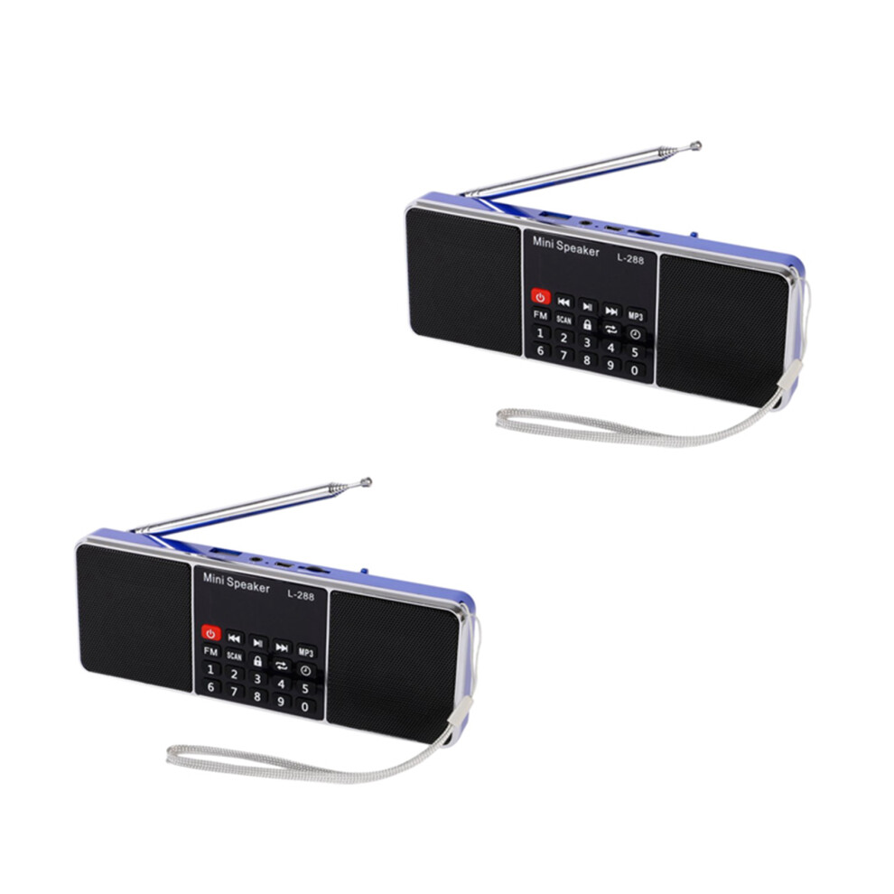 Mini Portable Rechargeable Fm Radio Speaker Lcd Screen Ï¼Blueï¼ Blue 4711624709557