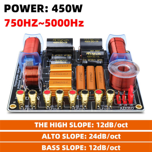 Three-Way 450W Professional Speaker High Power Splitter 750Hz/5000Hz 2