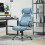Vinsetto (Blue) Vinsetto Fabric Office Desk Chair w/ Adjustable Height Tilt Function 1