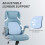 Vinsetto (Blue) Vinsetto Fabric Office Desk Chair w/ Adjustable Height Tilt Function 7