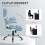 Vinsetto (Blue) Vinsetto Fabric Office Desk Chair w/ Adjustable Height Tilt Function 8