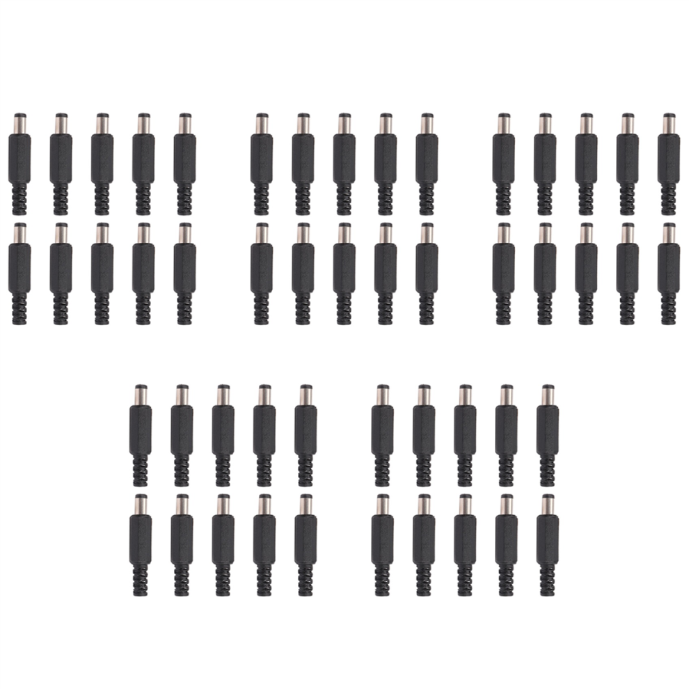 10Pcs 5.5X2.1mm Male Solder Dc Plug Jack Straight Connectors Black 4711624712458