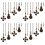 4Pcs Ceiling Fan Pull Chain Set,Bulb and Fan Pattern(Red Bronze) 1