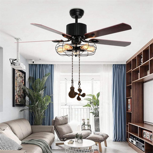4Pcs Ceiling Fan Pull Chain Set,Bulb and Fan Pattern(Red Bronze) 2