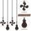 4Pcs Ceiling Fan Pull Chain Set,Bulb and Fan Pattern(Red Bronze) 7