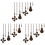 4Pcs Ceiling Fan Pull Chain Set,Bulb and Fan Pattern(Red Bronze) 1