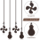 4Pcs Ceiling Fan Pull Chain Set,Bulb and Fan Pattern(Red Bronze) 7