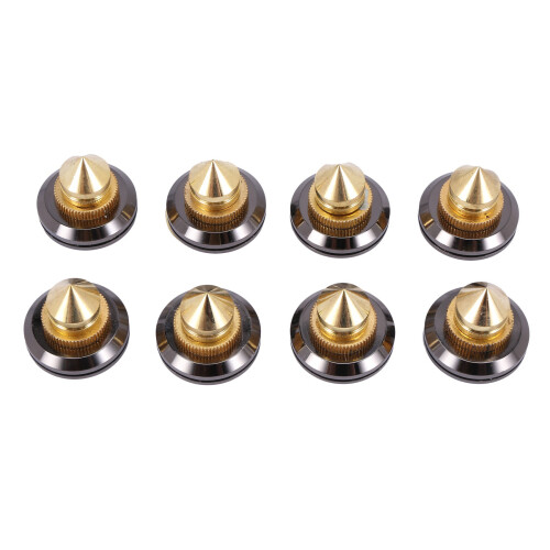 8-pack guldpläterade högtalarspikar, CD-ljud subwoofer isoleringsfötter 1