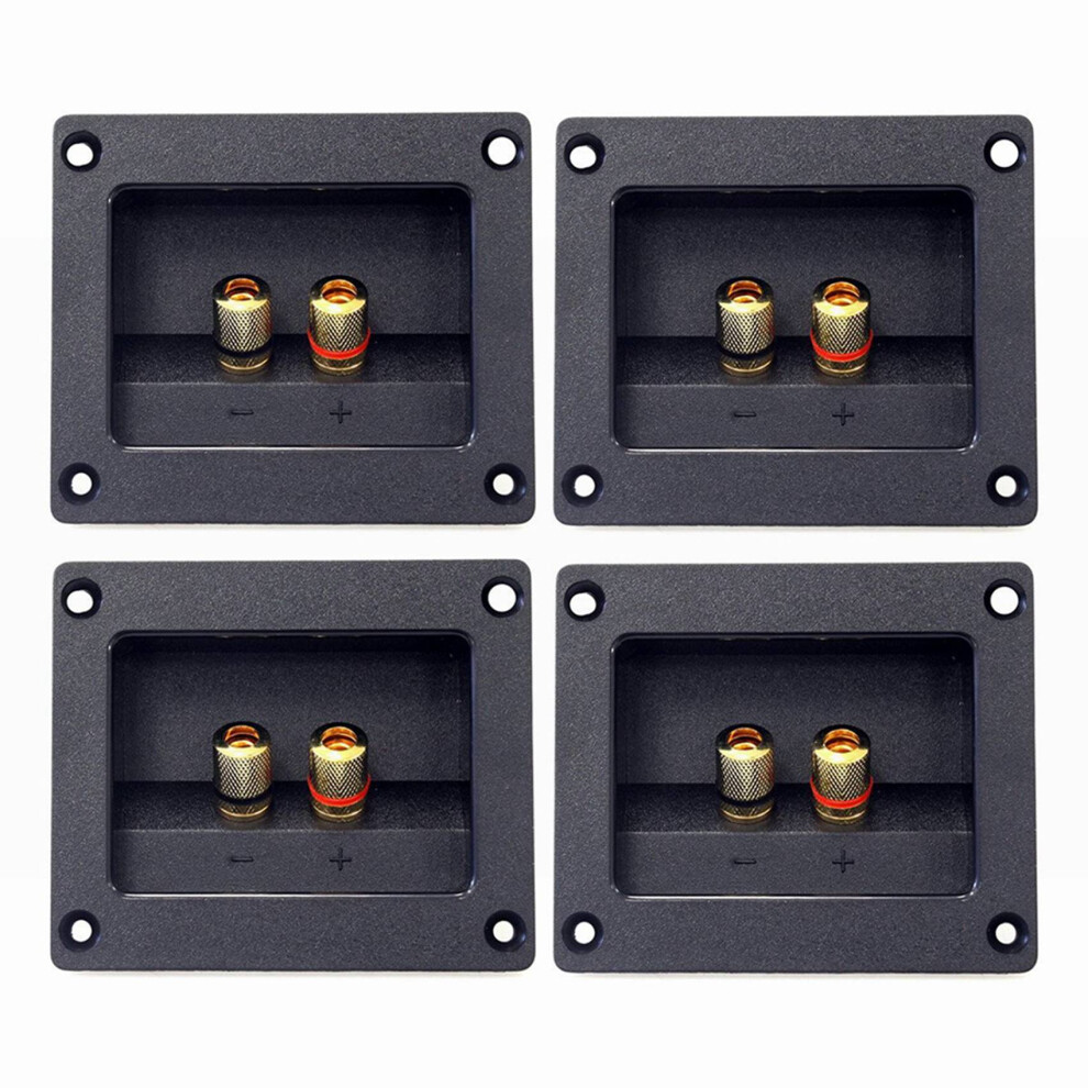 4Pcs Diy Home Car Stereo 2-Way Speaker Box Binding Post 93X80mm Black 4711624735327