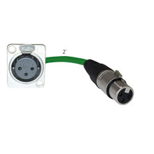 MCSPROAUDIO 2ft Pigtail: XLR-Buchse fr Panelmontage auf XLR-Buchse (grn)